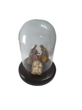 presepe a2 campana  15x10 cm vetro legno con o senza nativita 10 cm plastica