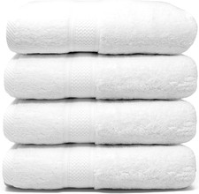 Set 4 Asciugamani Da Bagno E Viso 4 Pezzi Morbidi Assorbenti Resistenti 50X90 Cm