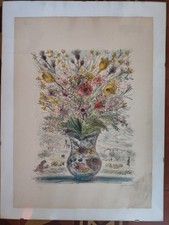 Michele Cascella "Fiori di Rocca Pia" Litografia