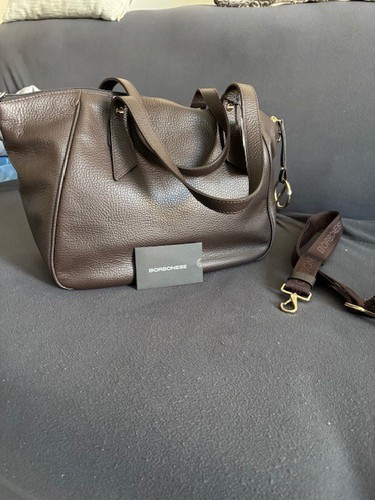Borbonese brown leather bag - brown,