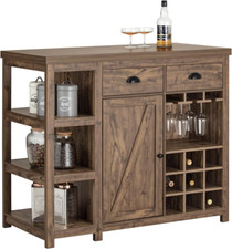 Credenza Buffet Con 3 Vani a Giorno Isola Cucina Tavolo Bar Stile Industriale Vi