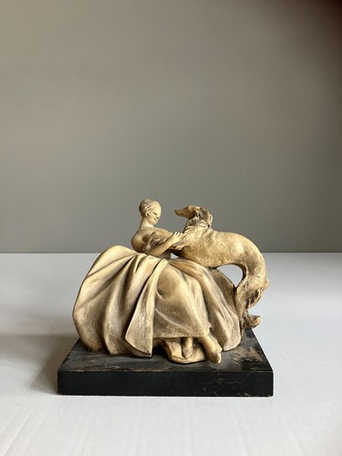 Dama con levriero statuetta - con,