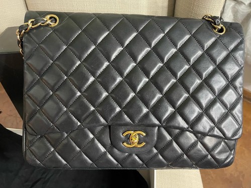 Chanel black quilted lambskin