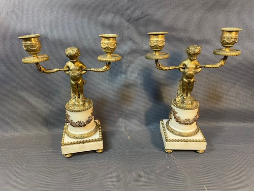 Coppia candelabri bronzo - candelabri, in
