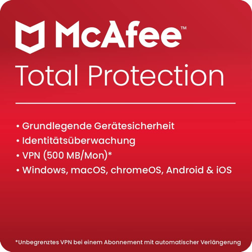 Mcafee total protection 10 - total, 1-10
