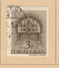 A6P11F183 Hungary 1941-43 Wmk Patriarchal Cross in the Shield 3f used