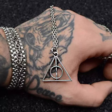 Collana HARRY POTTER Triangolo Doni della Morte a catena ACCIAIO INOX Uomo Donna