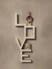 Scritta mensola love legno design moderno libreria Decorazioni Arredamento Casa