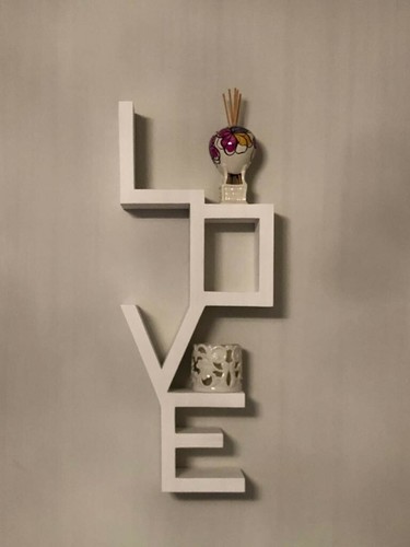 Scritta mensola love legno