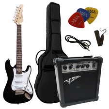 Chitarra Elettrica Bambini ST-Set-Borsa-Cinturino/Cinturino-3xPik/Plettri-Cavo-Amplificatore GW15!