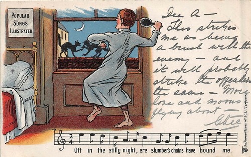 Postcard comic popular songs - ,