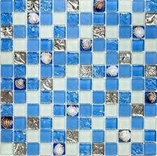 Mosaico Shell Blu Specchio