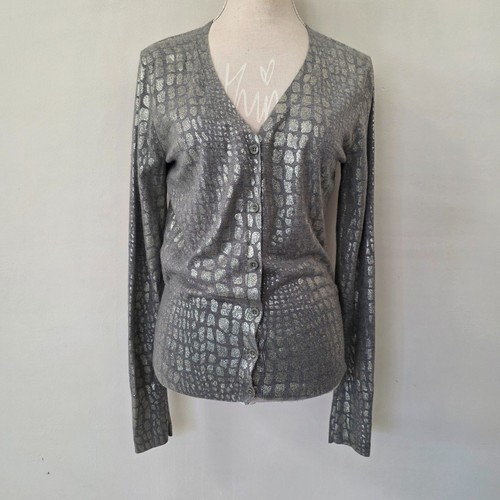 Cardigan metallizzato grigio