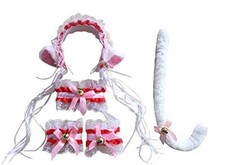 Set gattina bianco rosso