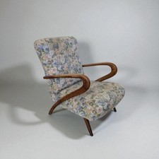 Poltrona imbottita vintage rivestita in tessuto floreale