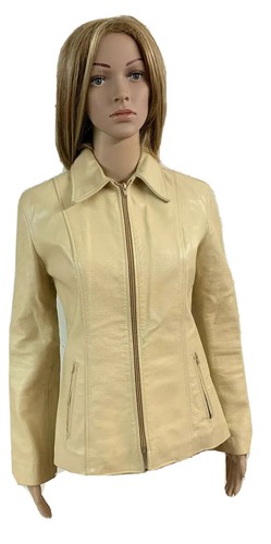 Giacca donna vera pelle beige - donna,