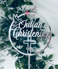 Cake topper battesimo specchio