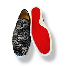 Scarpe da barca Christian Louboutin per barca a rotelle con borchie e strass taglia 40,5 7,5