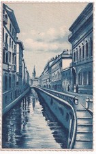 P02574 - CARTOLINA MILANO CITTA' - VECCHIO NAVIGLIO-MAGLIERIE CELIO MERLIN- p/nv