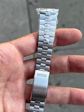 Bracciale Titus Calypsomatic vintage anni 60 raro tutto acciaio raro estremità curve 18mm