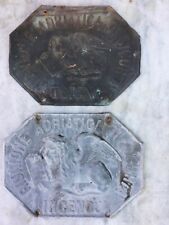 COPPIA ANTICA PUBBLICITA' TARGA RIUNIONE ADRIATICA DI SICURTA INCENDIO TORINO