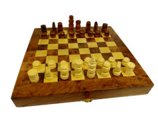 nuovo DDP GIOCO DI SCACCHI THUYA IN LEGNO, SCACCHIERA, REALIZZATO IN LEGNO THUYA LIMONE
