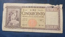 1947  Italy 500 lire banknote