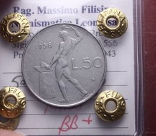 NL* ITALIA Repubblica 50 LIRE VULCANO 1958 RARA BB + Perizia Filisina Massimo