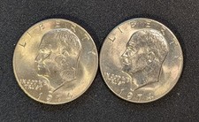 1974, 1974-D $1 Eisenhower (Ike) Dollaro UNC Lotto 25E01 SPEDIZIONE GRATUITA!