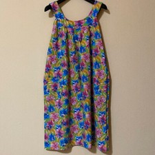 Vestitino Floreale Colorato con Tasche Estate Primavera Fiori Piante Hippie Boho