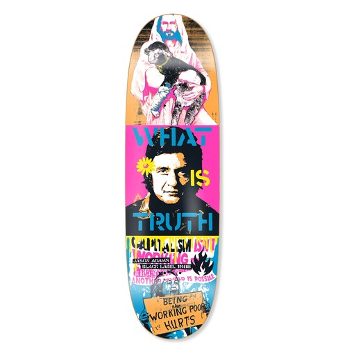 Black label skateboard deck - label,