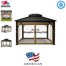 Zanzariera Gazebo Impermeabile 10' x 10' - Montaggio Rapido, Paralume Kaki