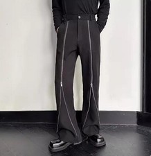 Pantaloni neri larghi zip