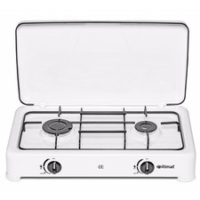 CUCININO FORNELLO A GAS 2 FUOCHI SMALTATO BIANCO ITIMAT GPL X ESTERNO CAMPEGGIO