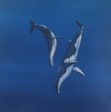 Quadro su tela mare balene