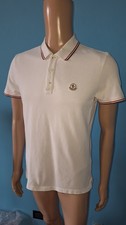 MONCLER POLO UOMO COLOR BIANCO MANICA CORTA TAGLIA S 100% COTONE 