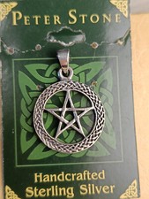 CIONDOLO CELTICO  STELLA WICCA IN ARGENTO 925 CON CORDINO IN CAUCCIU’ CON CHIUSU