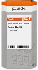 ORIGINAL Prindo Nastro Nero su bianco PRSBBTZE211 Basic compatibile con Brother 