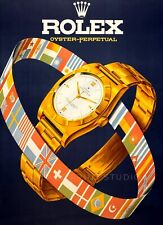 Orologio Svizzero Lusso 1945 Pubblicità Giclée Perpetuo Stampa su Tela 14x20