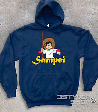 Felpa UNISEX SAMPEI IL PESCATORE pesca mania CARTONI ANNI '80 VINTAGE CULT