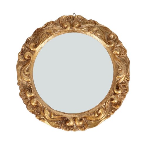 Specchio tondo legno - tondo, foglia