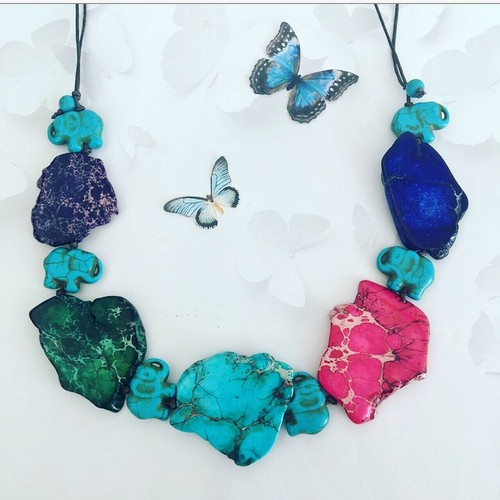 Collana pietra gem filo - pietra, bead