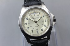 [Vicino a MINT] Hamilton Khaki Field H644510 Silver Day Date 40mm Orologio da uomo al quarzo