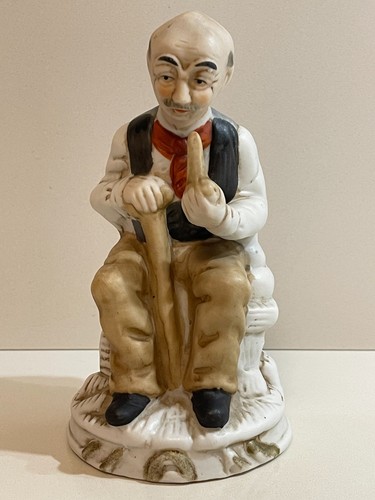 Statua anziano signore seduta - signore,