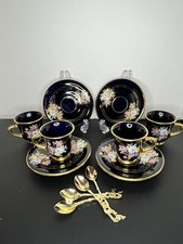 Set 4 tazze da tè, piattini e