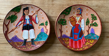 SARDEGNA-COSTUMI TIPICI-PIATTI IN TERRACOTTA-2 PEZZI-
