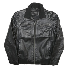 GUESS Giacca Uomo Pelle Nera M