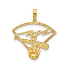 Ciondolo baseball oro giallo