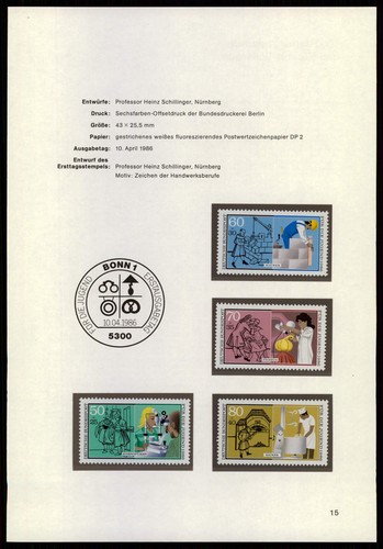 Brd schmuckblatt 1986 - schmuckblatt, 1986/15