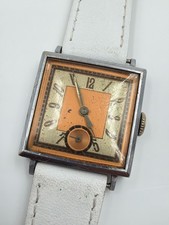 Orologio da polso uomo art deco watch 1940’s - 26x26mm piccoli secondi movimento sconosciuto